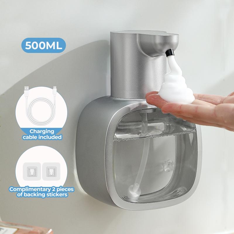 New Wall Mounted Automatic Soap Dispenser Foam Smart Hand Washing Machine 500ml Liquid Rechargeable Bathroom Induction Sensor