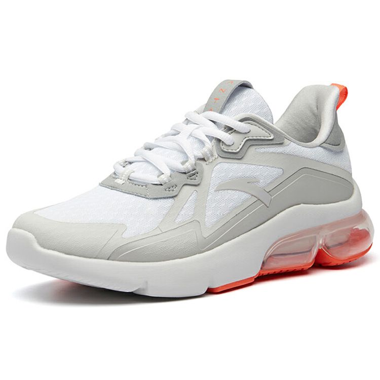 Anta Half Palm Air Cushion Casual Low Top Running Shoes Men Sneakers White Gray Orange 91935511-3