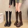 Long boots women's autumn and winter new fat mm thick legs big tube circumference thick bottom versatile and thin widened high knight boots