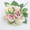Simulated Roses Artificial Flowers Bouquet Real Touch Fake Roses for Home Wedding Office Decor Faux Silk Flowers All Year Round Bouquet for