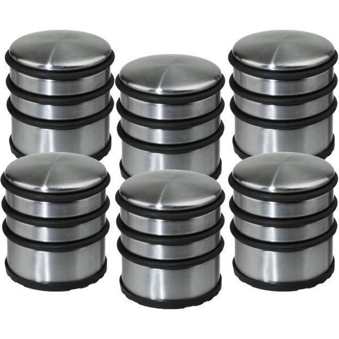 

Stop-portes - CLEAN HOUSE - Lot de 6 - Inox - Anti-dérapant - Rond