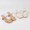 New shit-stepping sandals for women in summer wear super soft cat heels, open-toed shoes, with high heels, small women's shoes