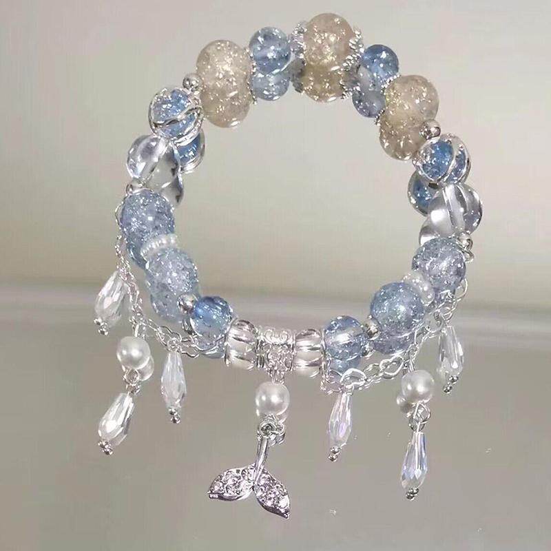 Bracelets d'été Doux Romantiques à Pompons de Perles Pour Filles Fait Main Chaîne de Poignet Fraîche Bijoux d'Amitié Cadeaux