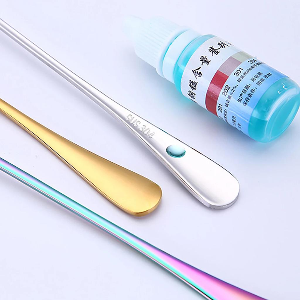 6Pcs Stainless Steel Coffee Tea Stir Spoon Long Handle Ice Cream Dessert Spoons Stainless Steel Tableware Set Kitchen Supplies