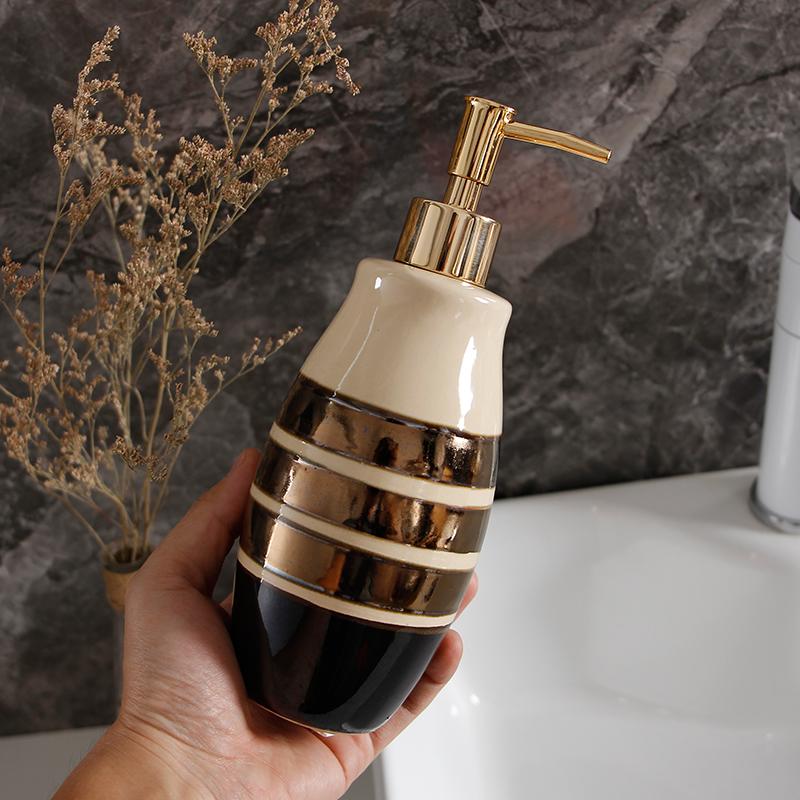 Ceramic hand sanitizer lotion bottle soap bottle shampoo shower gel press sub bottle bathroom accessories distributor