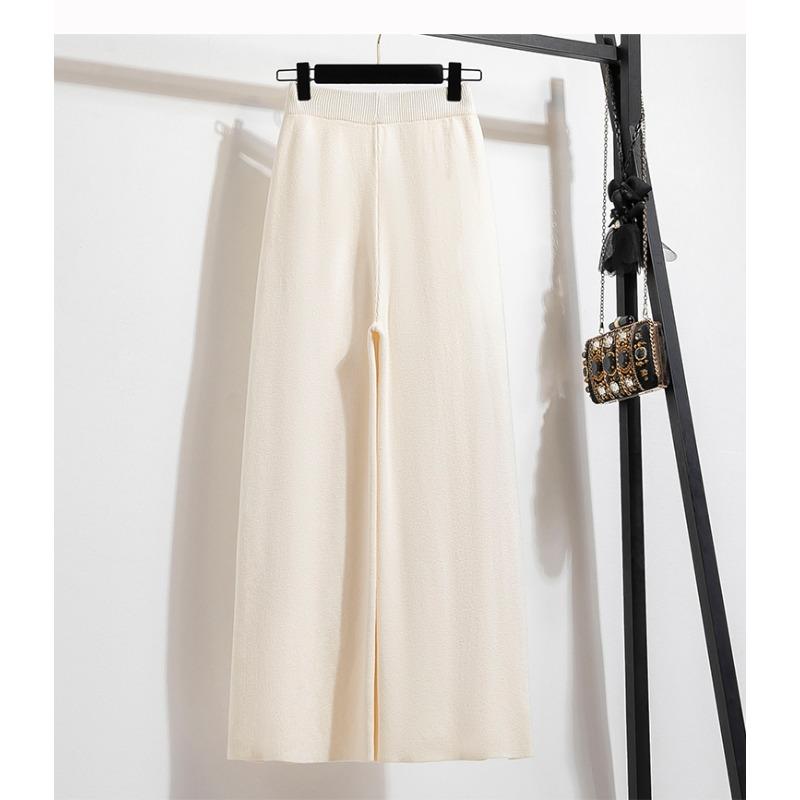 DIMANAF 2025 Herbst Winter Damen Übergröße Hose Neue Mode Damen Lange Hose Oversized Lockere Unterteile Gestrickt