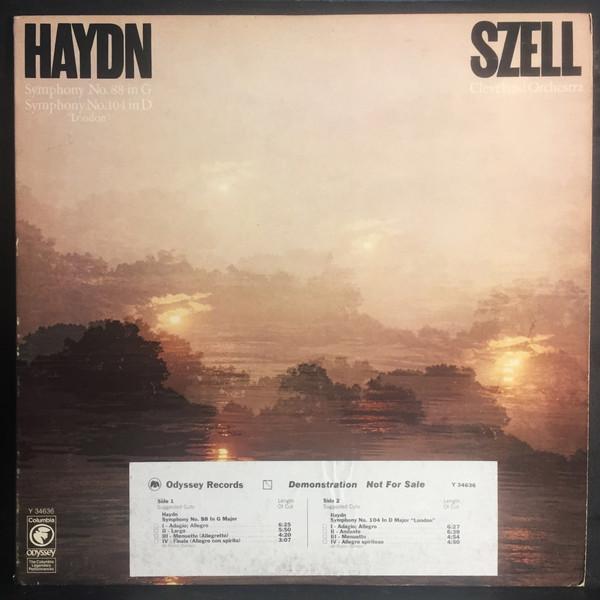 LP Record GEORGE SZELL, CLEVELAND ORCHESTRA - Haydn Symphony No88 In G Major / Sy Y34636 ODYSSEY 1978 US Classical Used