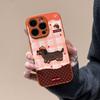Applicable to iPhone17Promax mobile phone case Apple 16 leather pattern autumn and winter dachshund 15/14 orange new model