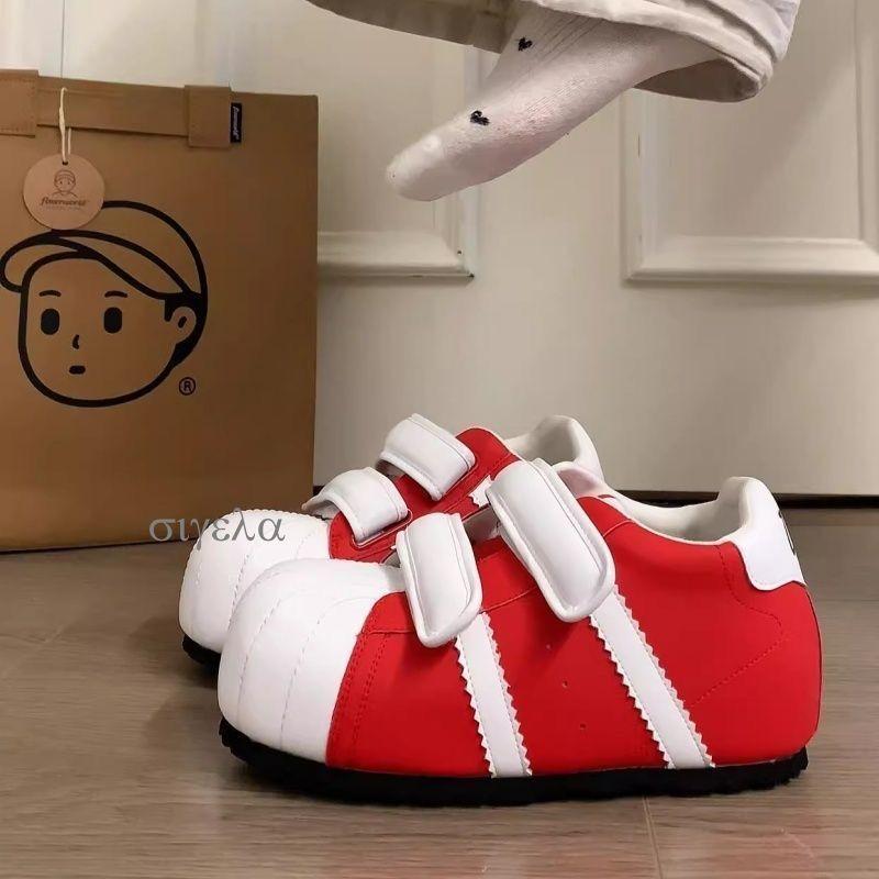 Velcro Ugly Cute Shell Head German Training Bread Shoes Women's New Versatile Casual Sports Small Board Shoes