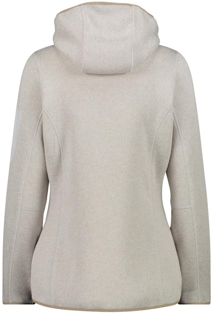 Куртка CMP Woman Fleece Jacket Fix Hood (3H19826) Jacket Knitted Melange Hoody (3h19826-04xt) vaniglia-bianco