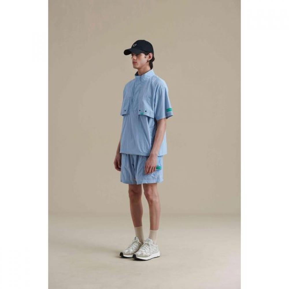 Bbc Earth Half Pants With Mesh Pocket Blue 080