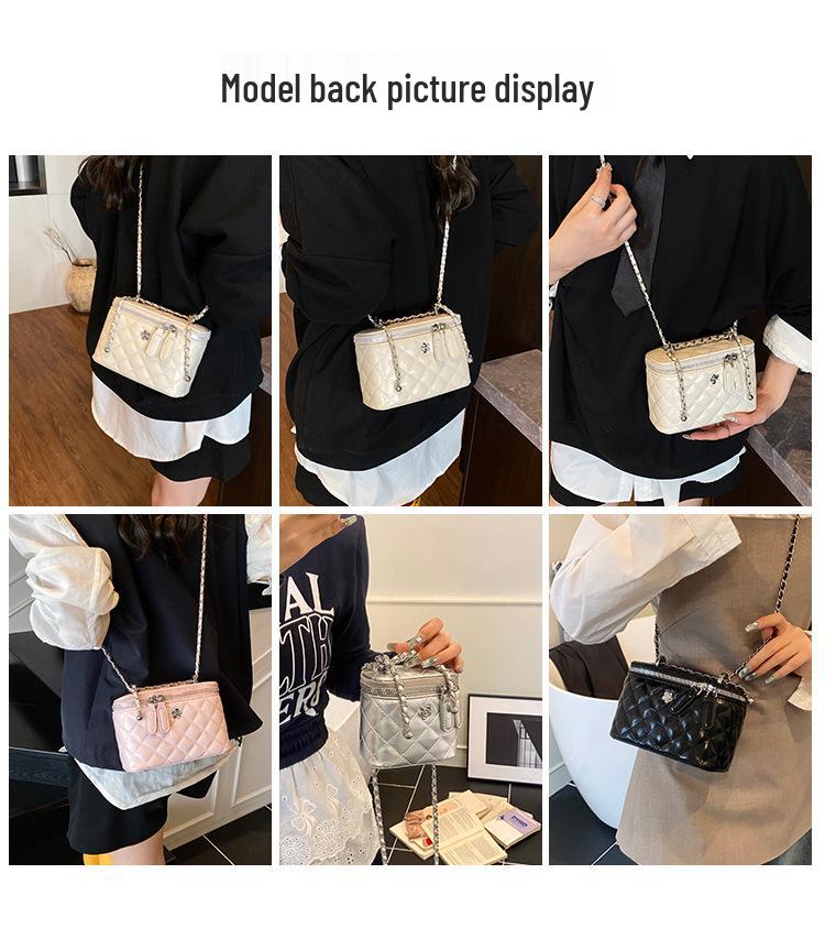 Elegant 2025 Argyle Chain Crossbody Bag for Women - Niche Fragrant Style, Compact Shoulder Design