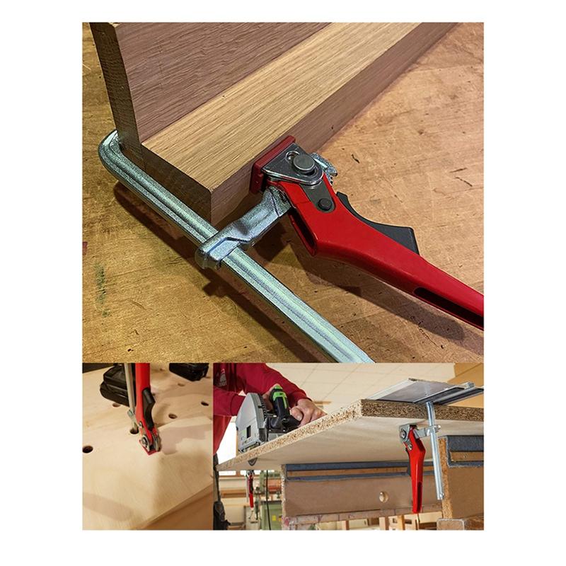 HOT Ratchet Table Clamp Quick Release Bar Clamp Steel Clamping F Track Clip for Hole Table and Guide Rail System