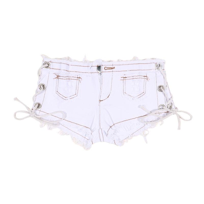 Damen Sexy Cut Off Low Waist Ripped Denim Jeans Shorts Bequeme Minihosen Strandparty Clubwear