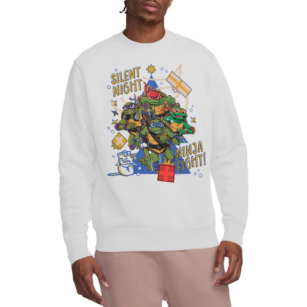 Teenage Mutant Ninja Turtles: Mutant Mayhem Unisex Adult Silent Night Ninja Fight Christmas Sweatshirt
