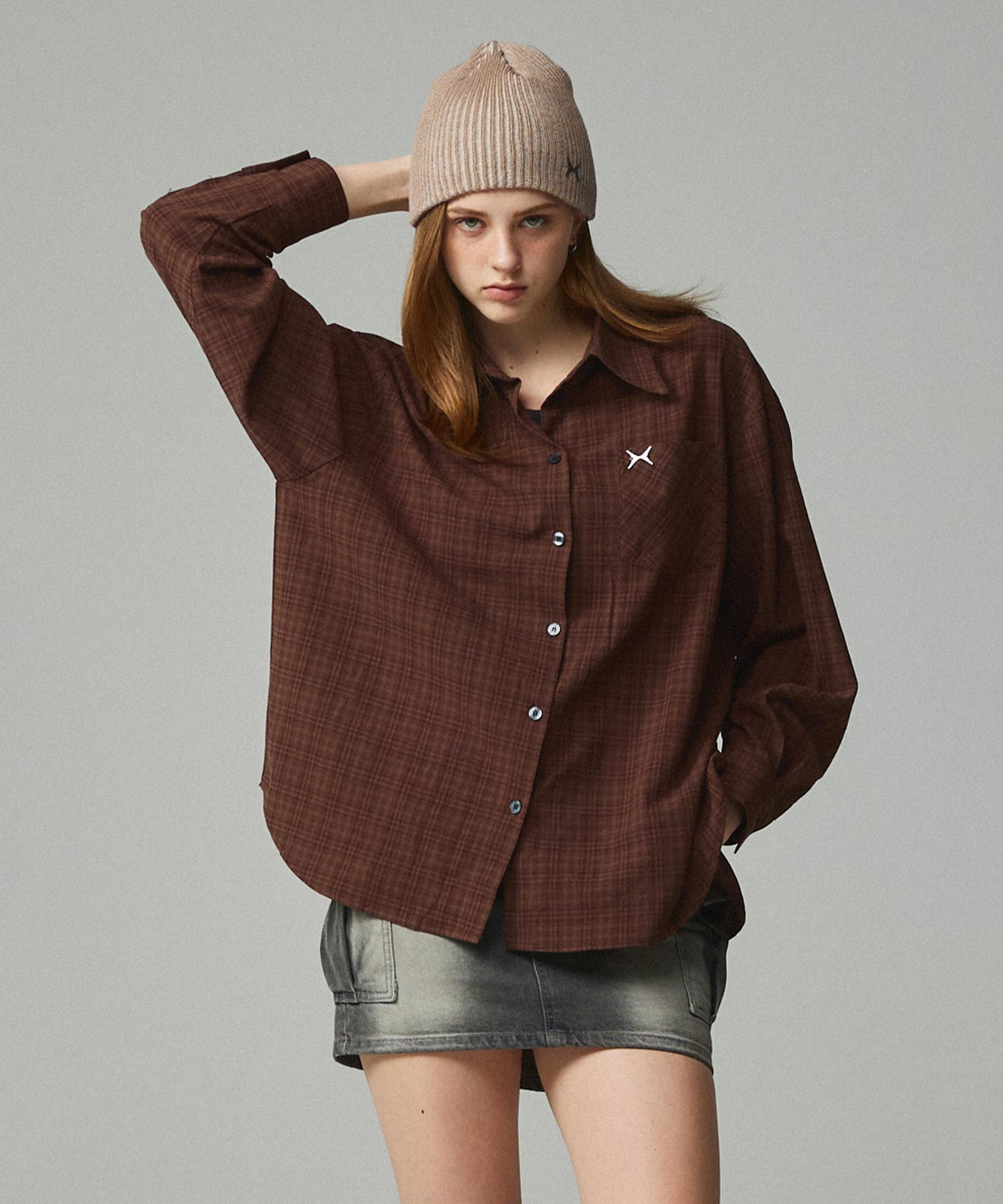 Kitty Pottery Symbol Logo Check Pocket Shirt Brown Brown/Free