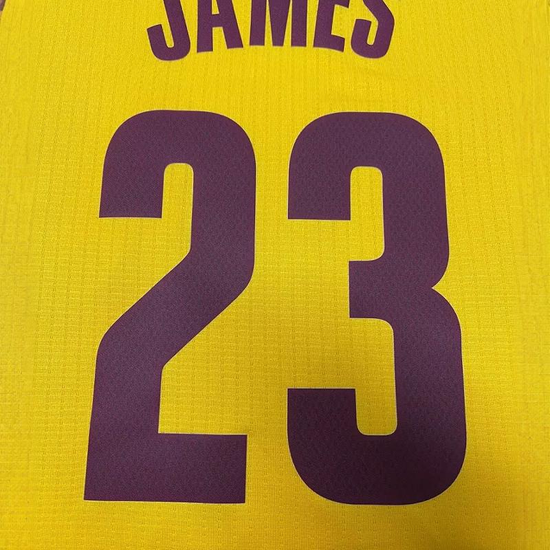 Adidas X NBA Collaboration Cleveland Cavaliers James Letter Sports Comfortable 23 Jersey Basketball Vest Unisex Jerseys Yellow A61201