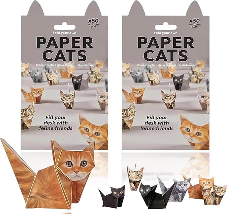 Kreative DIY Papierkatzen Handgemacht DIY Papier Katze Hund Dinosaurier Falten Tier Falten Bastelpapier Set für Heimdekoration Geschenke