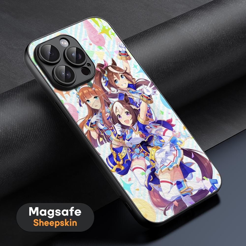 Pretty Derby Anime Hot Game Phone Case For iPhone 16 15 14 13 12 11 Plus Pro Max  High-end Luxury Magsafe Sheepskin