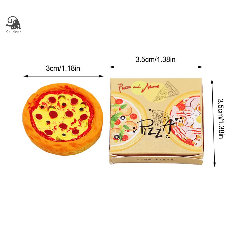 1Set 1:12 Puppenhaus Miniatur Pizza mit Verpackungsbox Modell Küche Lebensmittel Dekor Spielzeug Puppenhaus Zubehör Kinder Rollenspiel Spielzeug