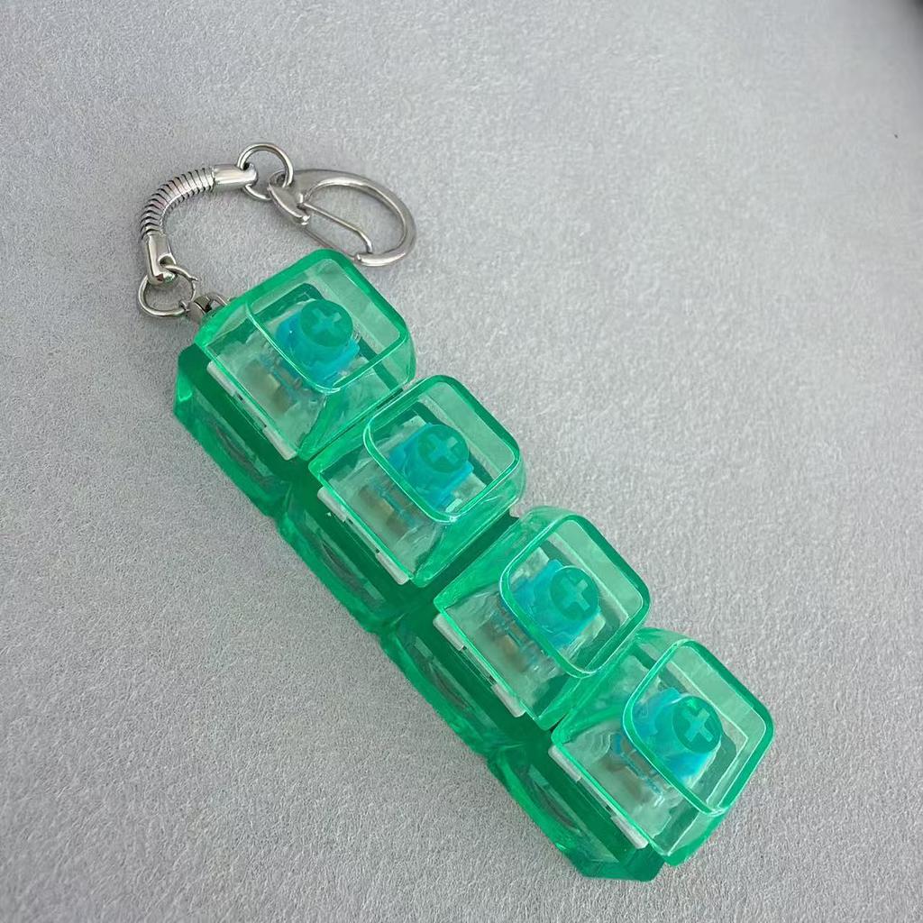 4-Key Decompression Button, Shaft Tester, Keychain Pendant, Fingertip Press And Decompress, Luminous Toy Fingertip Button