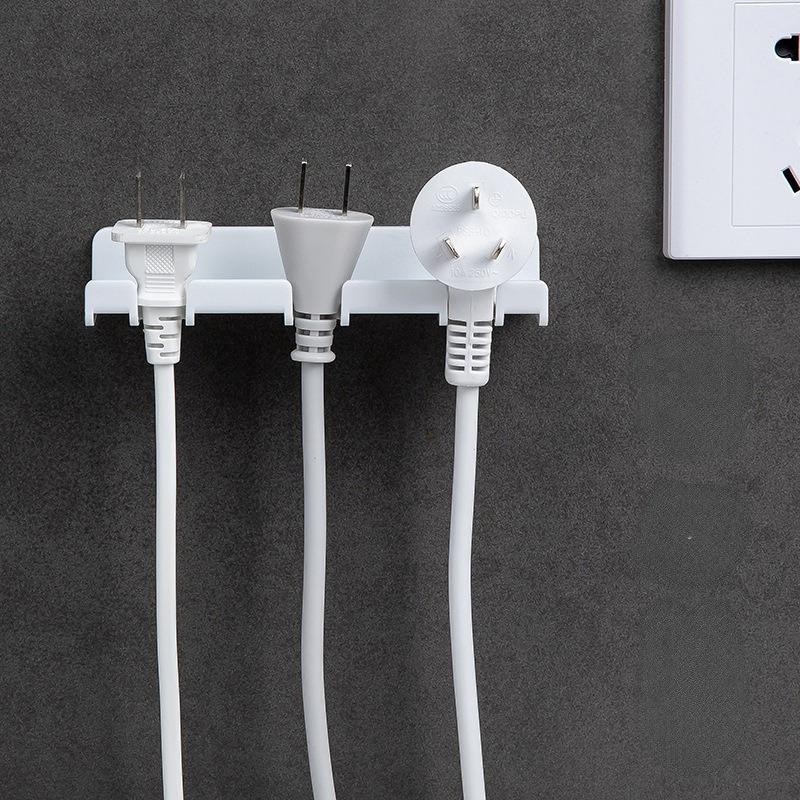 2pcs Creative Sticky Phone Charging Bracket Home Wall Non-marking Storage Hangers Plug Hooks No Hole Punch