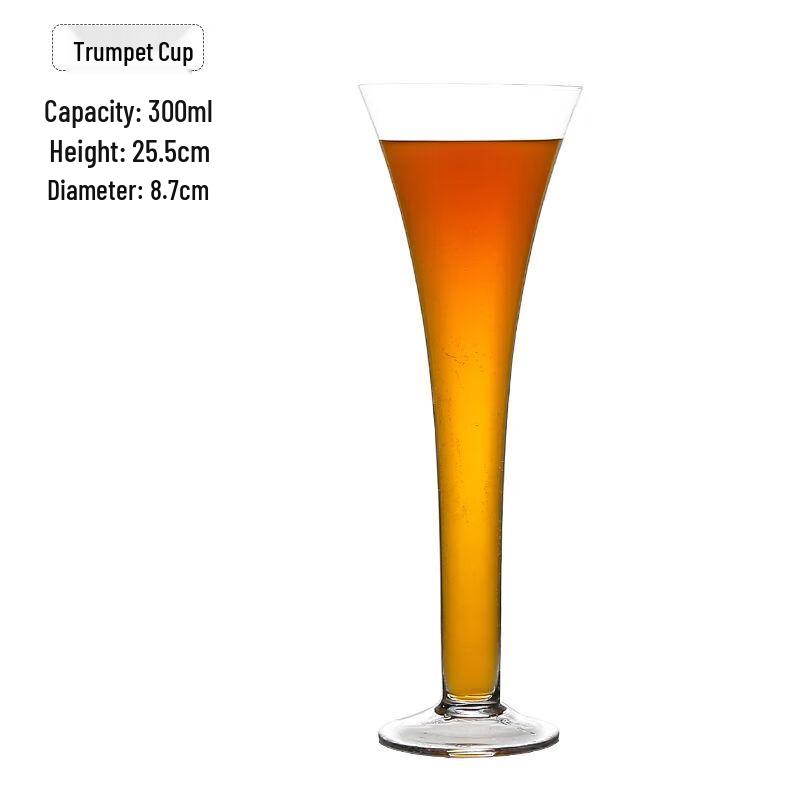 Qianxing 300mL Glass Trumpet Cocktail Glasses Set
