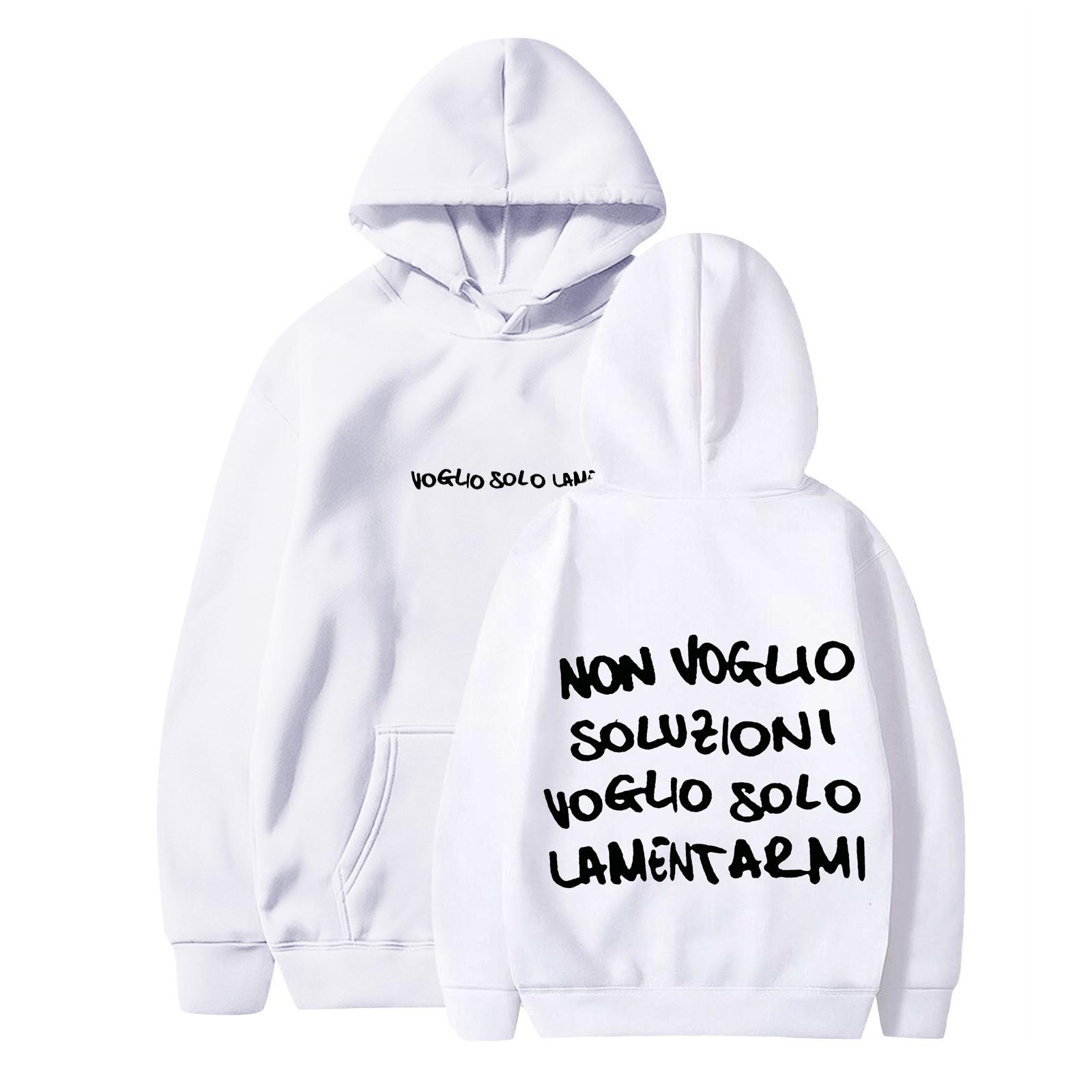 

Женская повседневная модная однотонная толстовка с капюшоном и принтом регби с длинными рукавами XL белый