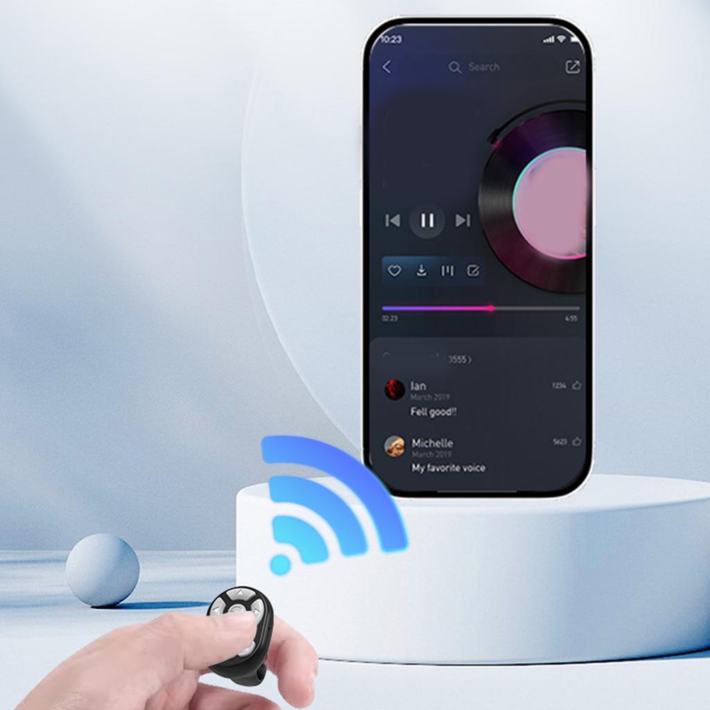 Smartphone Rings Remote Control BLE5.3 for Video Watching eBook Flipping and Conference Presentations