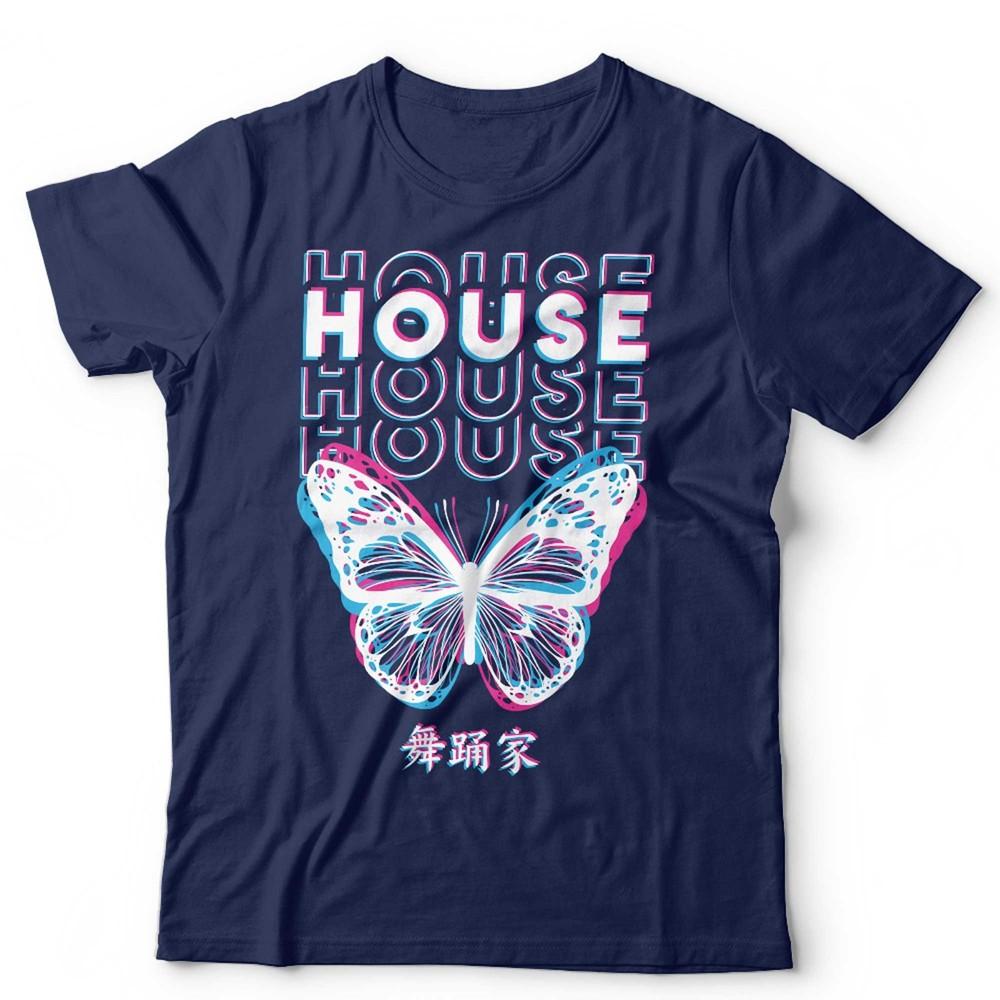 House Music Tshirt Unisex Dance Music Glitch Butterfly EDM Festival Outfit Rave S