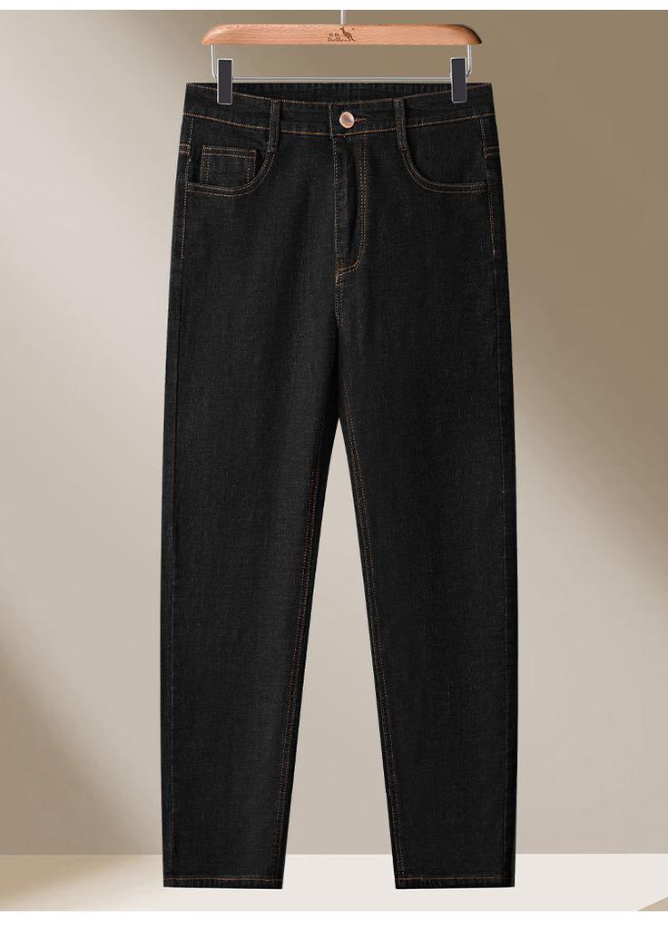 Cotton Micro Elastic Four Seasons Pants - Spring Business Casual Easy to Care Classic Basic Men's Straight leg Jeans