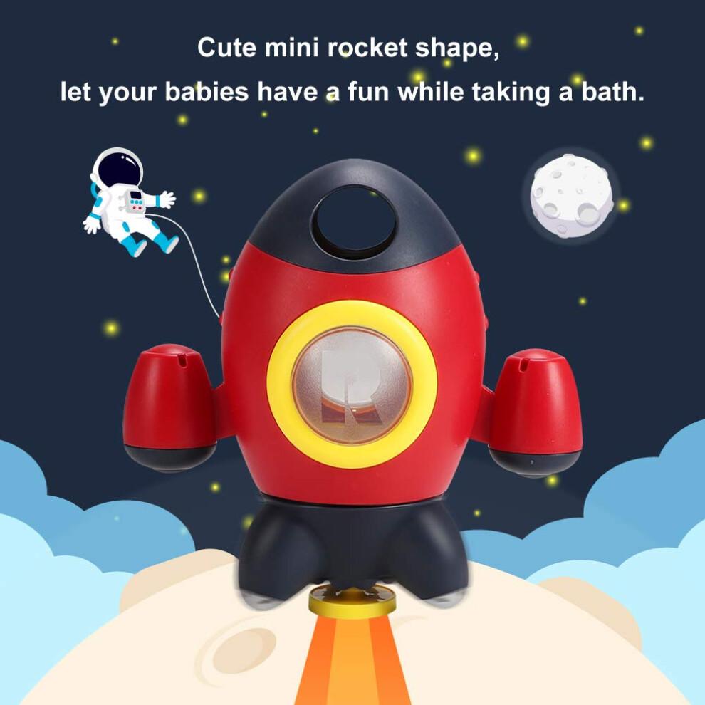 Bath Toys for Toddlers with Dunk and Launch Rocket, Rotating Dome Fountain and Water Spray