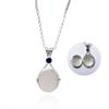 Footprints In H2o The Sand Simulated Diamond Gemstone Oval Pendant Necklace