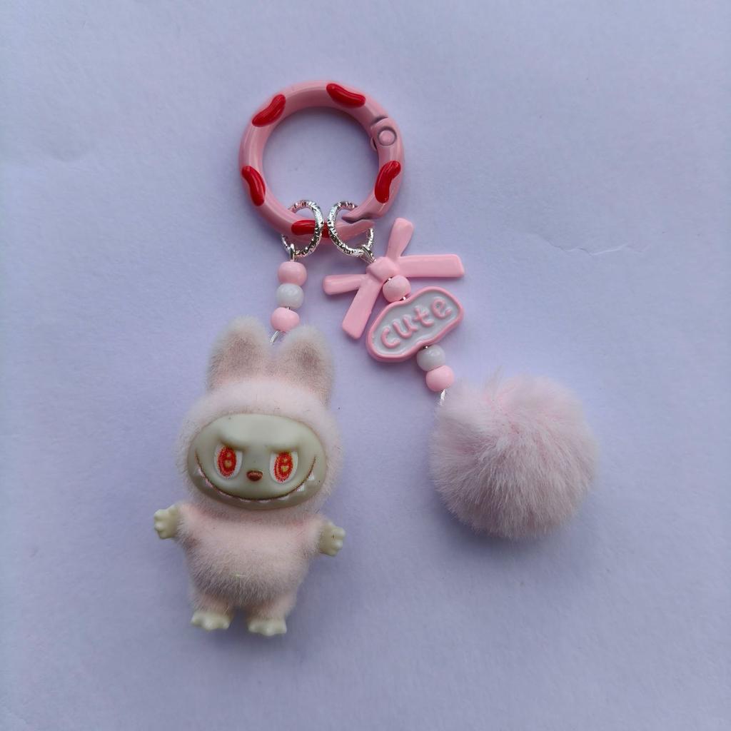 Sanchuang Flocking Mini Keychain Vinyl Cute Bag Mobile Phone Pendant Cute Keychain