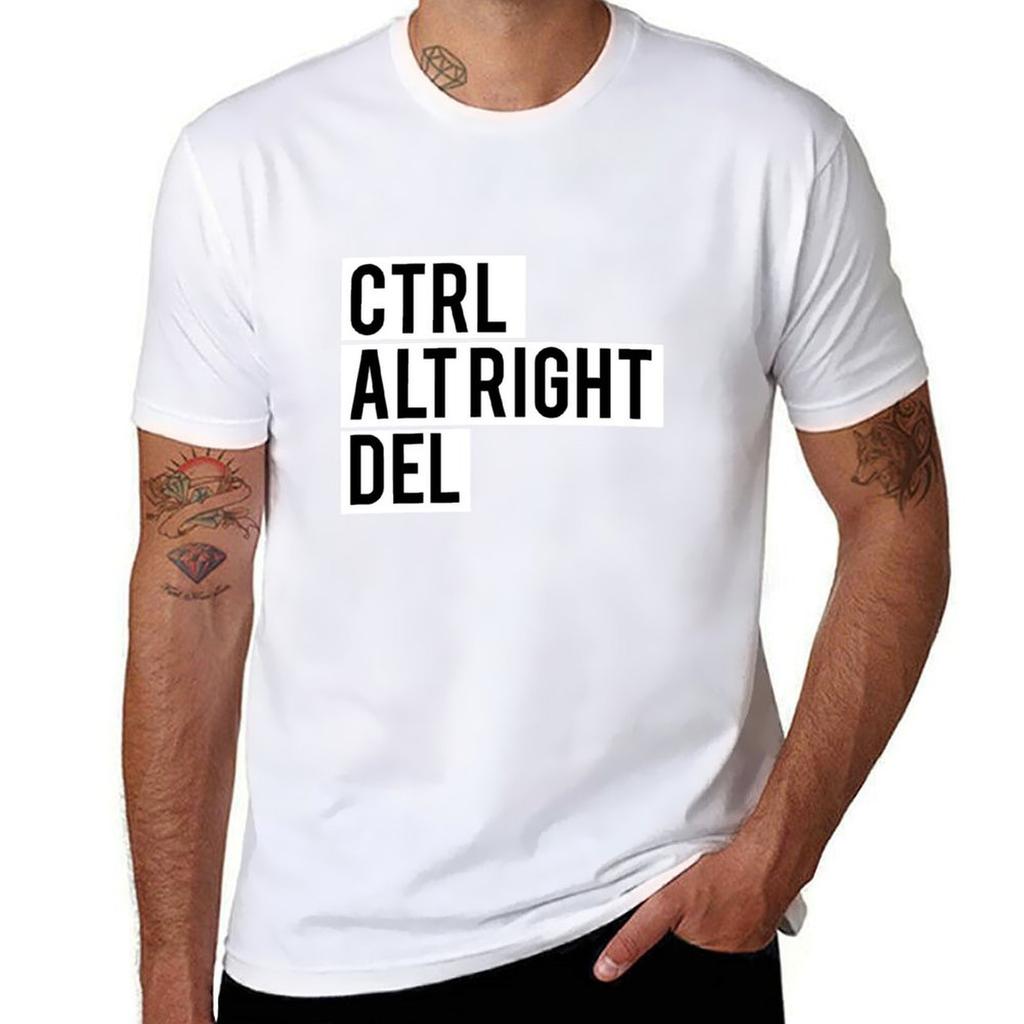 CTRL ALT RIGHT DELETE T-Shirt Man T Shirts High Quality Luxury Brand Man Graphic T Shirt T Shirts for Man Pack White T-Shirt
