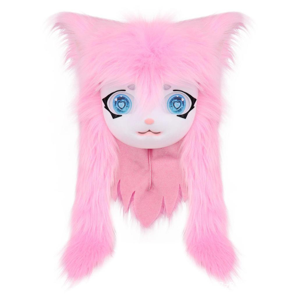 Plush Fursuit Cat Head: Wearable Cute Lolita Cosplay with Ears