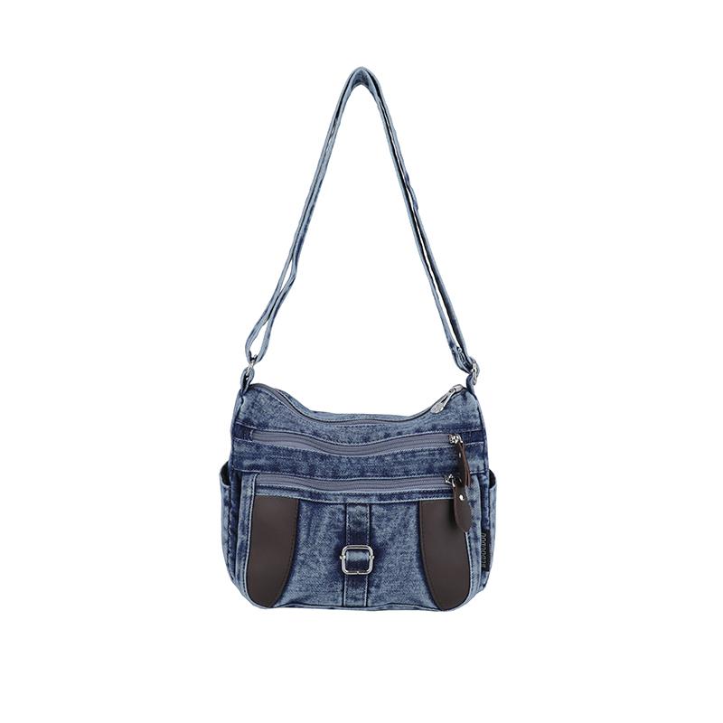 

Fashion Vintage Design Women s Crossbody Bag High Quality Denim Fabric Shoulder Bag Large Capacity Tote Bag Lightweight Handbags темно-синього кольору