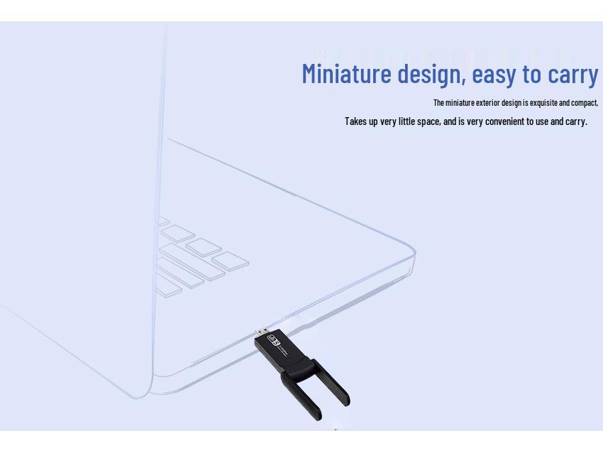 Dual-Band USB3.0 WiFi Network Card for Laptop/Desktop - 1300Mbps High-Speed & Stable Connection