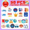 50 Text Father's Day Stickers New Product Creative Thanksgiving Father's Day Birthday Greeting Card Decoration Stickers