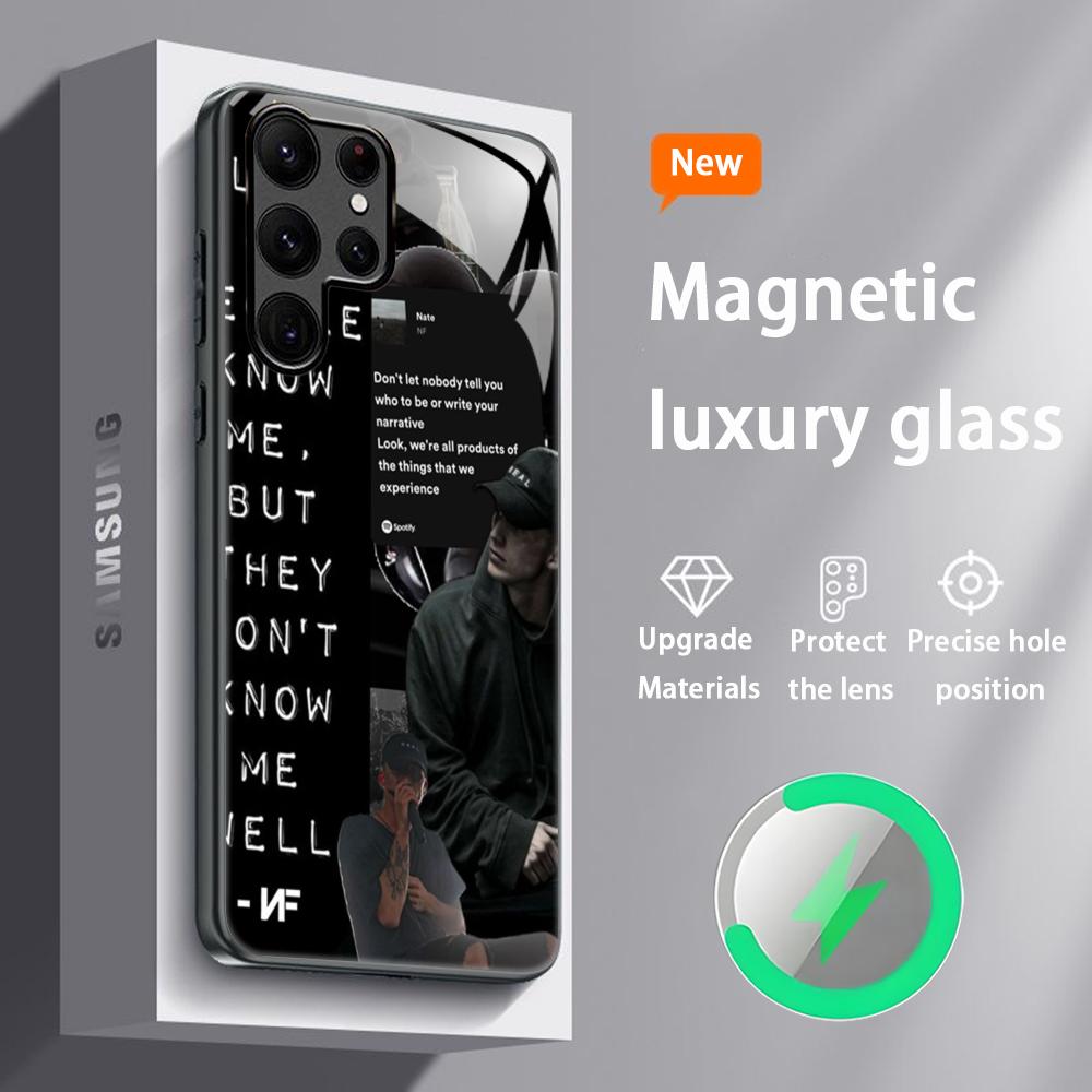Star N-F Rapper Popular Phone Case For Samsung S25 S24 S23 S22 S21 S20 Plus Ultra Note20 Glass Magnetic Case