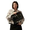 Calvin Klein Vintage Casual Commuter Pleated Drawstring Cloud Bag Women Shoulder Bag Space-Black 4K3027G-BAE