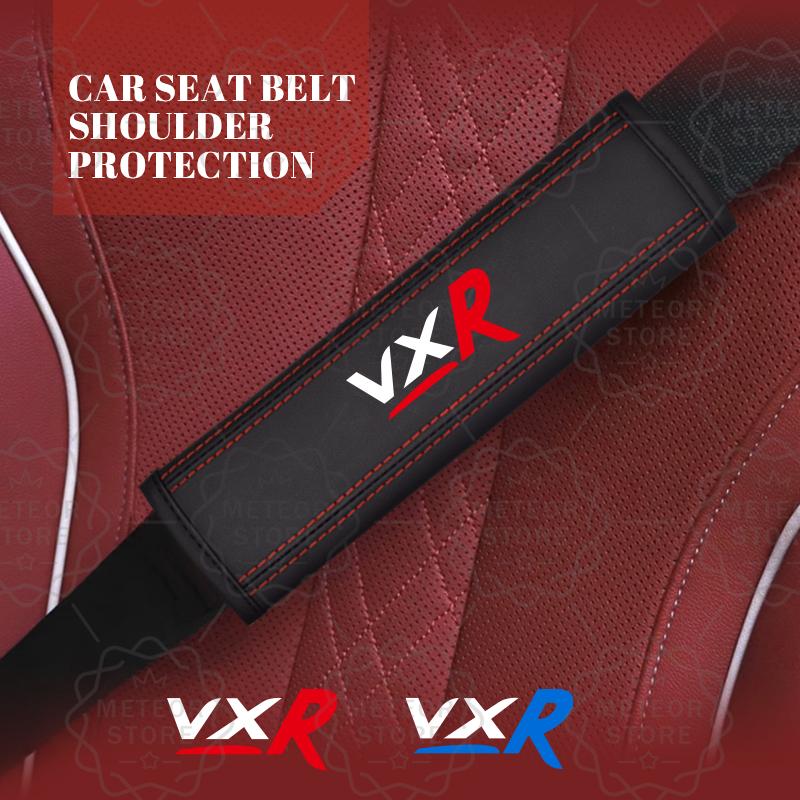 2pcs Car Styling VXR Emblem Leather Seat Belt Cover For Opel Vauxhall OPC Line Corsa D E Zafira B Insignia Astra H Accessories vfr3