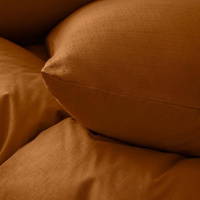 Parure de lit en coton relief 260 x 240 cm Clara caramel