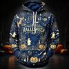 Men's Casual Long Sleeve Hoodie with Halloween Print for Everyday Wear