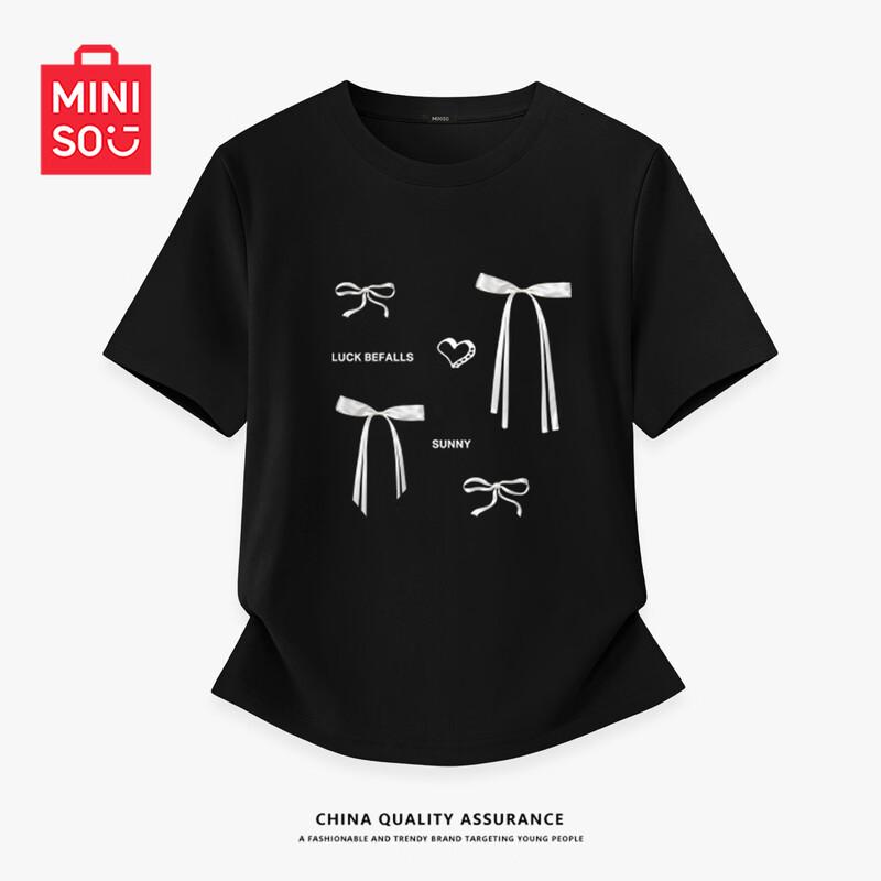 MINISO Women s Pure Cotton Short Sleeve Loose T-Shirt M