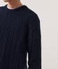 Musinsa Standard Cotton Cable Crew Neck Knit [Navy]