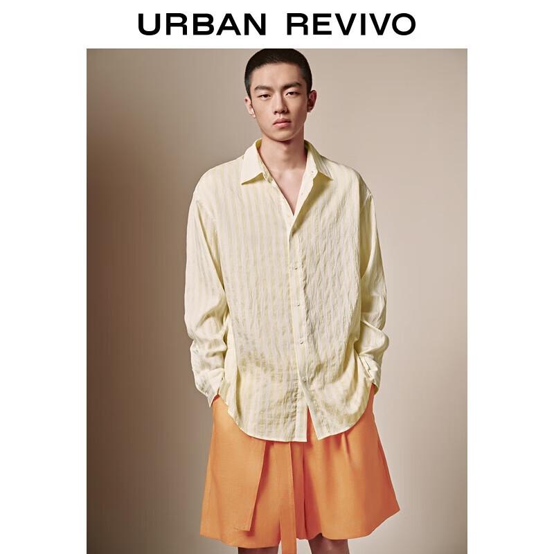 UR Men s Color-block Striped Long-sleeve Casual Shirt L