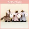 Charming Pink Donkey Plush Keychain Mini Animal Figure Short Plush Material