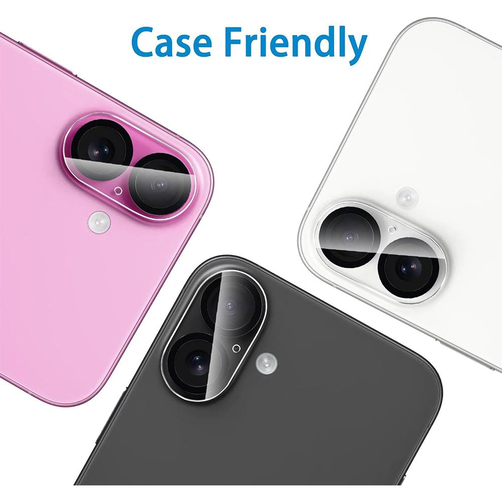 3-teiliges Kameraobjektiv-Schutzgehäuse aus gehärtetem Glas für iPhone 16 Plus 15 Pro, Max 14 13 Mini 12 11, Härtegrad 9H, Ultra HD-Schutz, Flim-Telefonzubehör