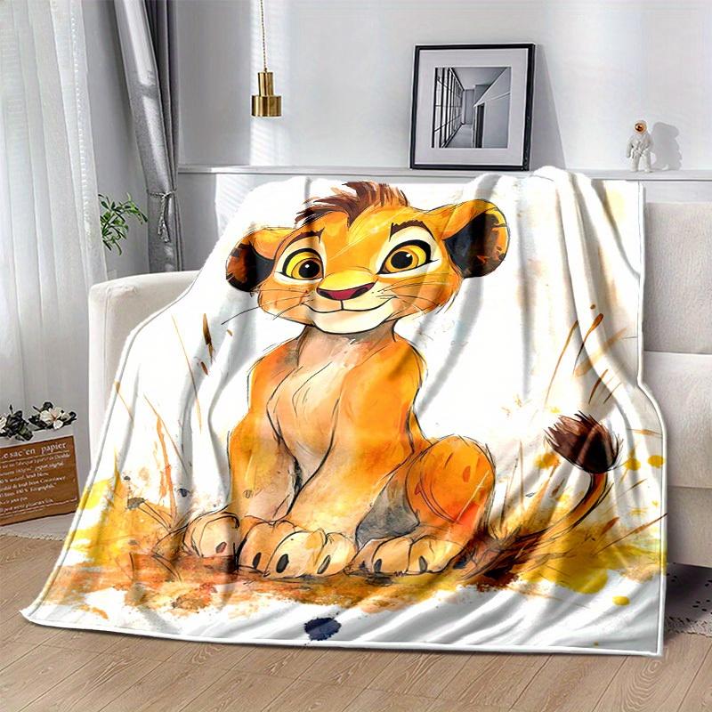 1PC Seasonal Universal Lion King Simba Blanket, Perfect for Home Decoration, Soft Flannel Throw Blanket, Versatile & Cozy for Bedroom, Living Room, Tr